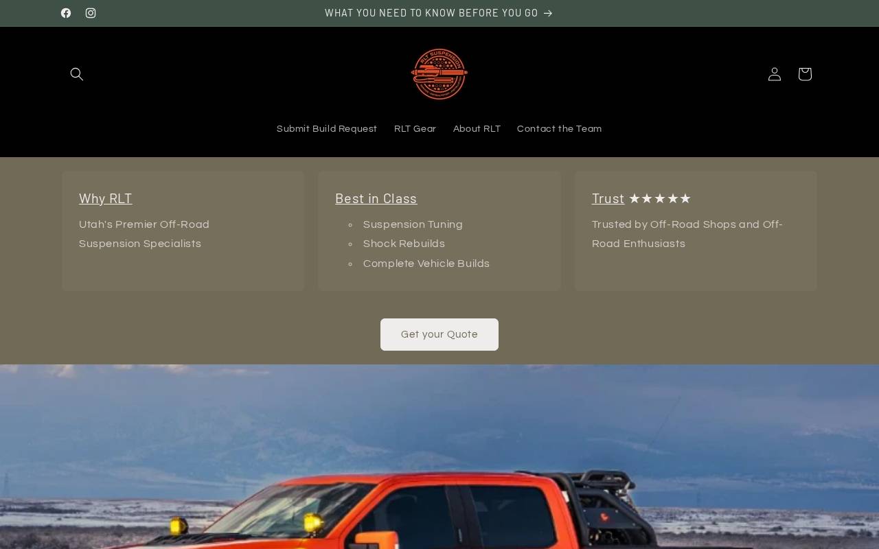 RLT Suspension website