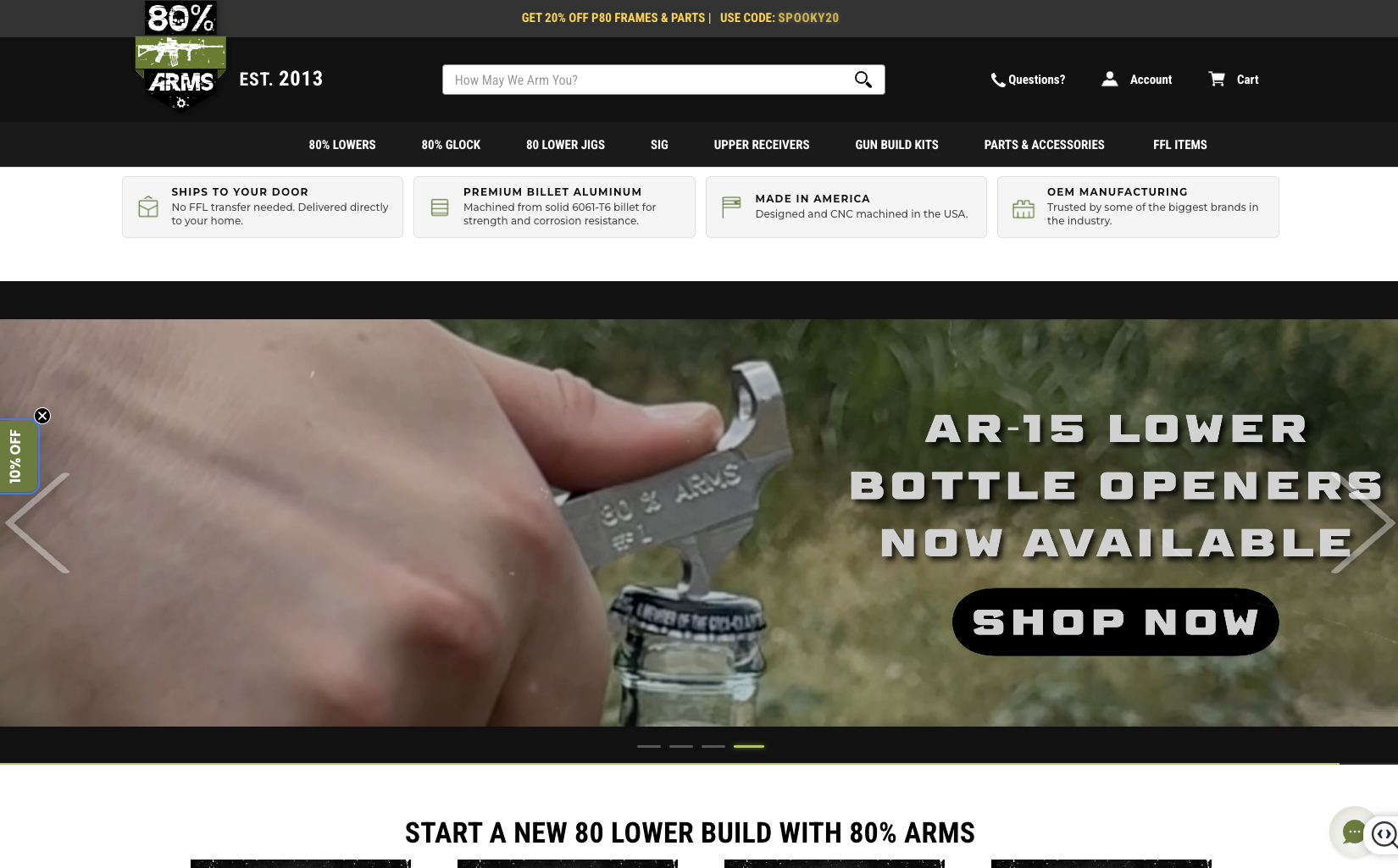 80% Arms website