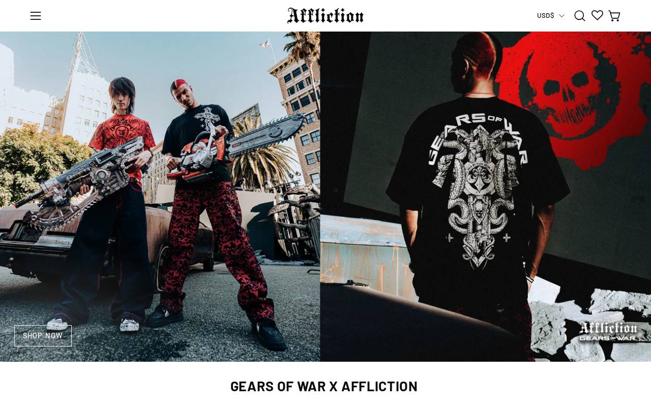 Affliction Clothing website